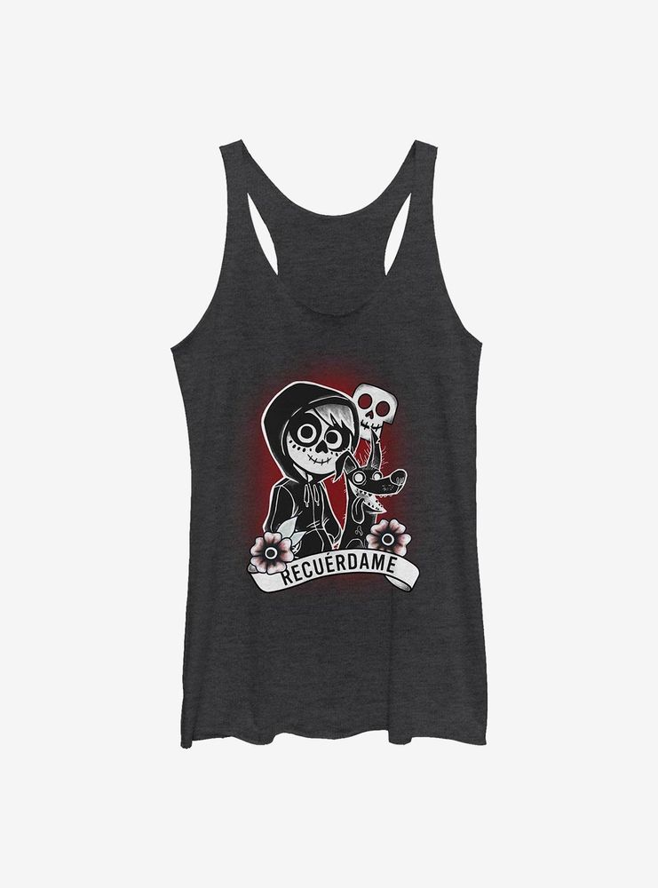 Disney Pixar Coco Recuerdame Tattoo Womens Tank Top