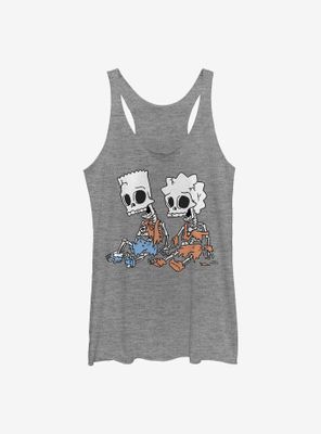 The Simpsons Skeleton Bart And Lisa Womens Tank Top
