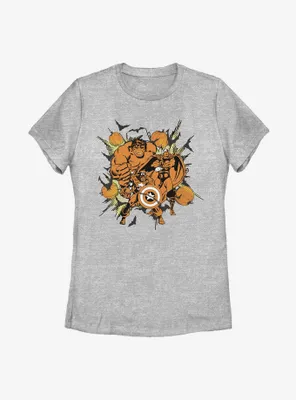 Marvel Avengers Group Pumpkin Womens T-Shirt