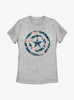 Marvel Captain America Floral Womens T-Shirt