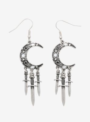 Moon & Dagger Drop Earrings