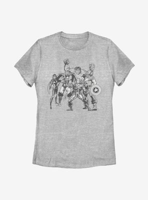 Marvel Avengers Retro Group Womens T-Shirt