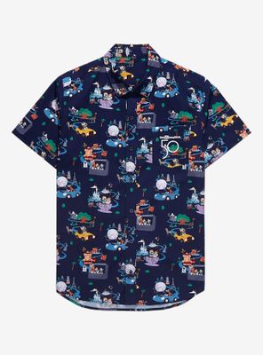 Disney Walt World 50th Anniversary Rides & Attractions Woven Button-Up - BoxLunch Exclusive