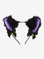 Black & Purple Cat Ear Headband