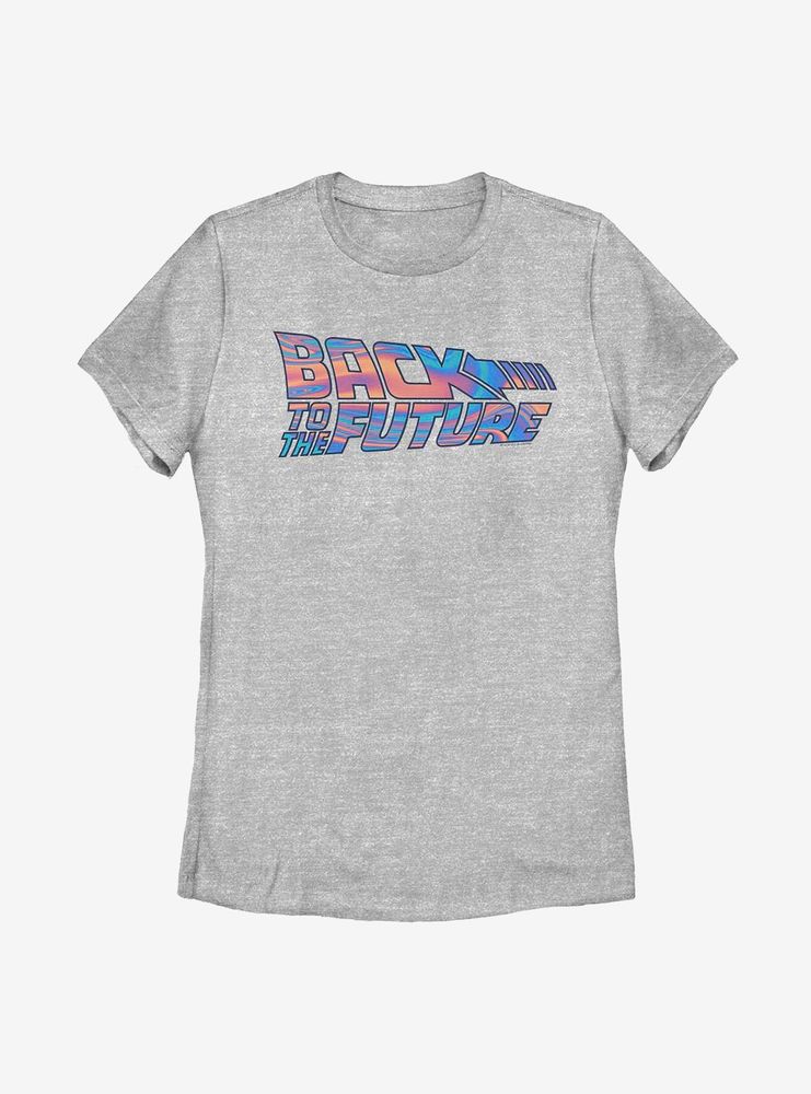 Back To The Future Oil Slick Logo Womens T-Shirt