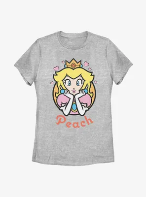 Nintendo Super Mario Peach Hearts Womens T-Shirt