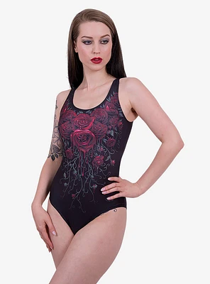 Dark Roses Scoop Back Swimsuit