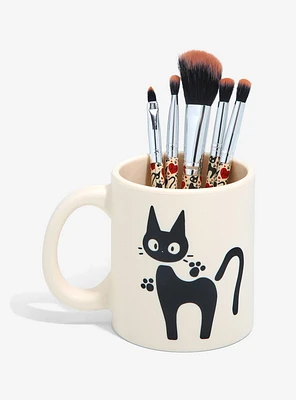 Loungefly Studio Ghibli Kiki’s Delivery Service Jiji Mug Makeup Brush Set & Holder - BoxLunch Exclusive