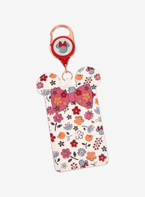 Loungefly Disney Minnie Mouse Fall Floral Retractable Lanyard - BoxLunch Exclusive