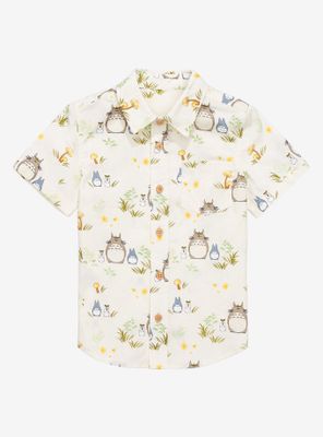 Studio Ghibli My Neighbor Totoro Forest Spirits & Flora Toddler Woven Button-Up - BoxLunch Exclusive