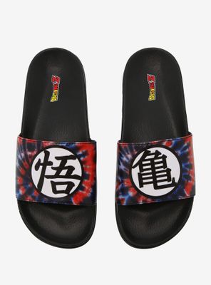 Dragon Ball Z Kanji Tie-Dye Slide Sandals