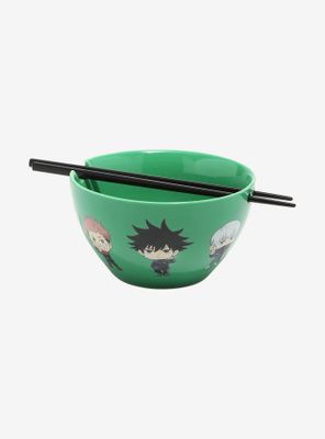 Jujutsu Kaisen Chibi Character Ramen Bowl With Chopsticks