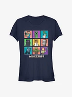 Minecraft 9 Character Boxup Girls T-Shirt