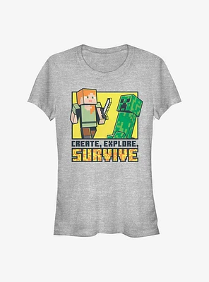 Minecraft Create Explore Survive Girls T-Shirt