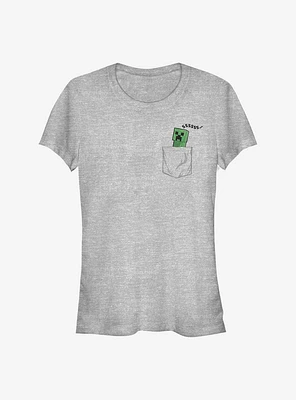Minecraft Faux Pocket Creeper Girls T-Shirt