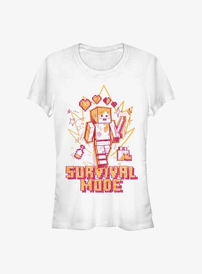 Minecraft Survival Mode Sketch Girls T-Shirt