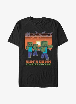 Minecraft Sun's Down Zombies Around T-Shirt