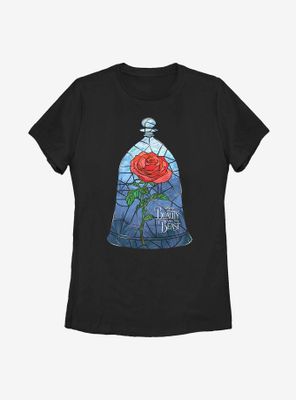 Disney Beauty And The Beast Glass Rose Womens T-Shirt