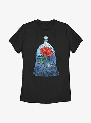 Disney Beauty And The Beast Glass Rose Womens T-Shirt
