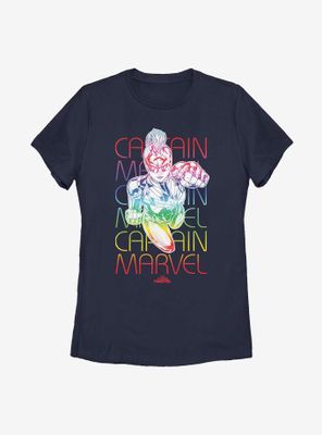 Marvel Captain Rainbow Power Womens T-Shirt
