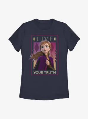 Disney Frozen 2 Anna Lives Truth Womens T-Shirt