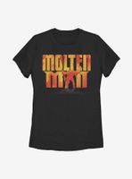 Marvel Spider-Man Molten Man Silhouette Womens T-Shirt