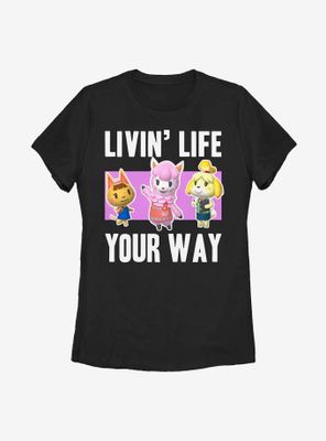 Nintendo Animal Crossing Living Life Womens T-Shirt