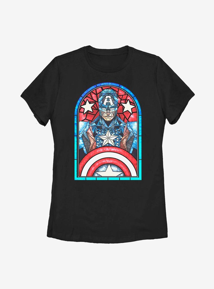 Marvel Captain America Cap Glass Womens T-Shirt