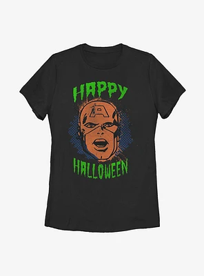 Marvel Captain America Face Halloween Womens T-Shirt