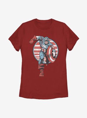 Marvel Captain America Charge Womens T-Shirt