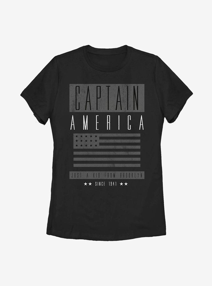 Marvel Captain America Greyout Cap Womens T-Shirt