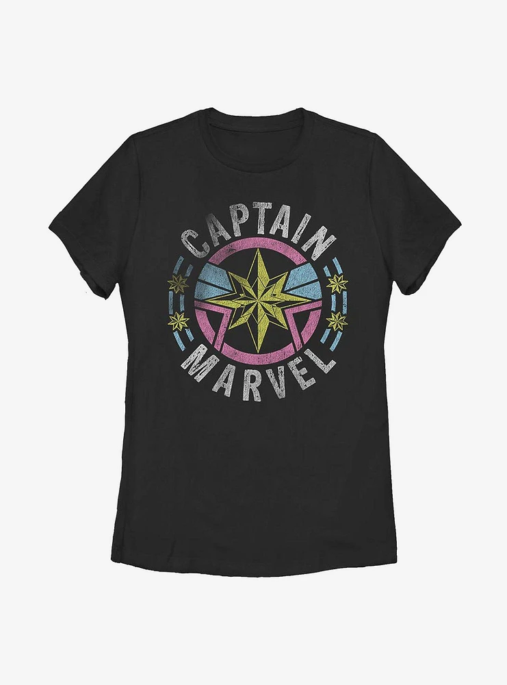 Captain Marvel 90s Capt. Logo Womens T-Shirt