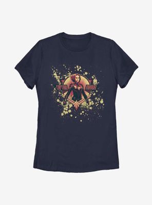 Marvel Captain Splatter Grunge Logo Womens T-Shirt