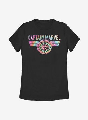Captain Marvel Tie Dye Womens T-Shirt