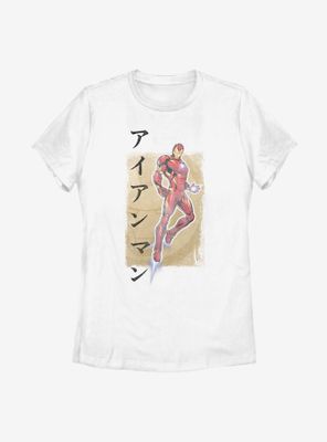 Marvel Iron Man Japanese Text Womens T-Shirt