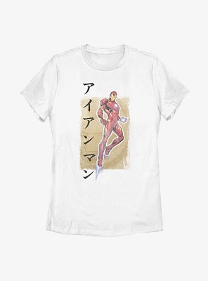 Marvel Iron Man Japanese Text Womens T-Shirt
