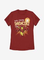 Marvel Iron Man Invincible Like Dad Womens T-Shirt