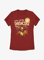 Marvel Iron Man Invincible Like Dad Womens T-Shirt