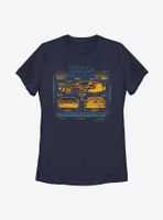 Back To The Future DeLorean Schematic Womens T-Shirt