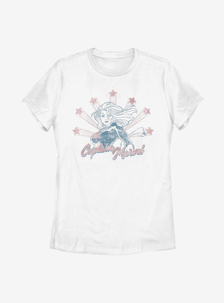 Captain Marvel Retro Capt Marv Womens T-Shirt