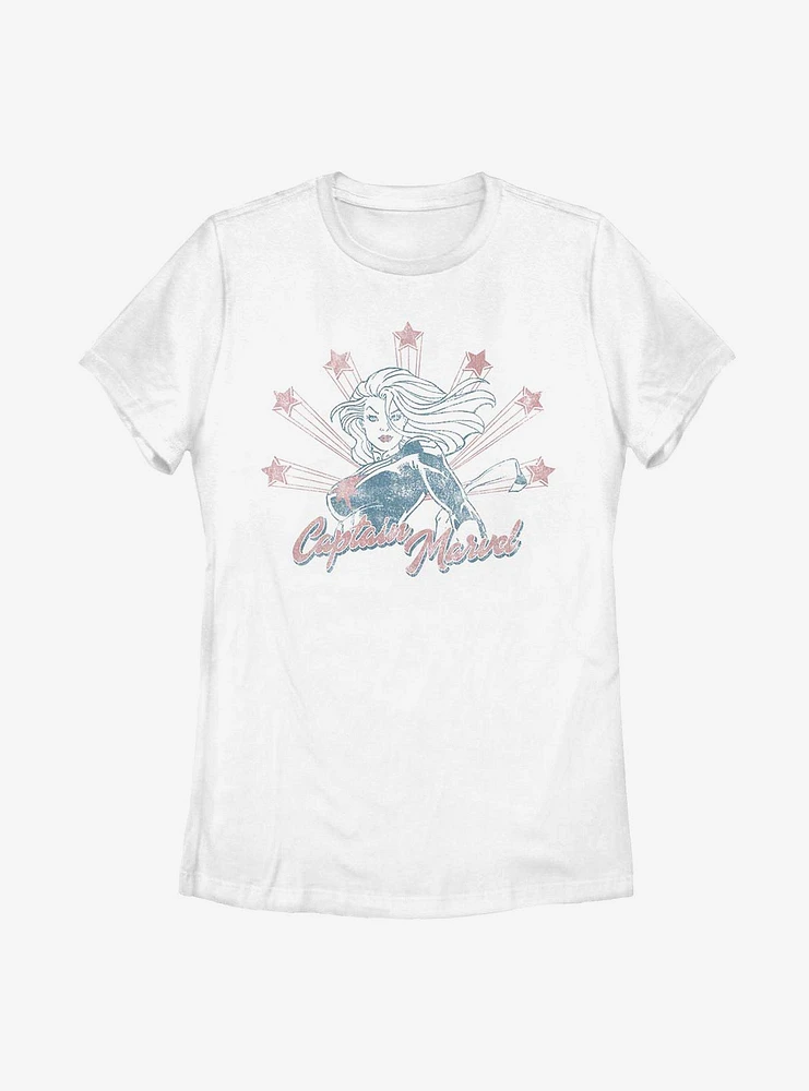 Captain Marvel Retro Capt Marv Womens T-Shirt