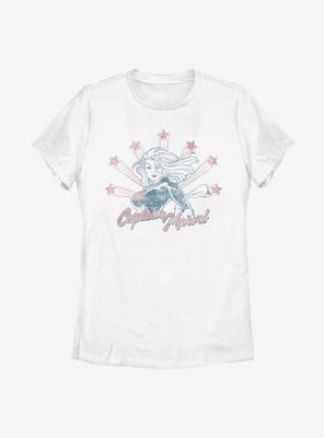 Captain Marvel Retro Capt Marv Womens T-Shirt