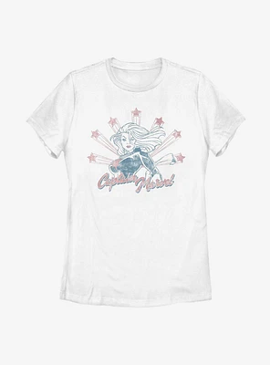 Captain Marvel Retro Capt Marv Womens T-Shirt