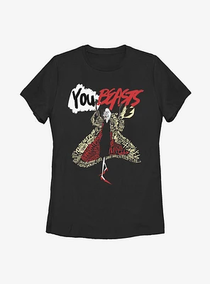 Disney Cruella Word Fill Womens T-Shirt