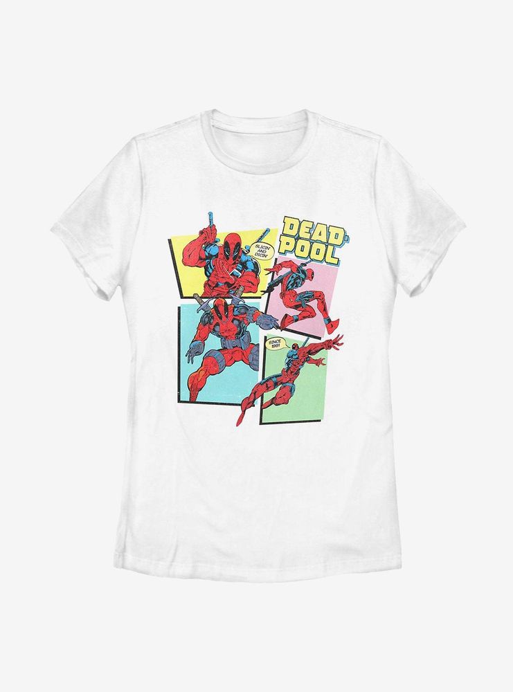 Marvel Deadpool 90's Group Panels Womens T-Shirt