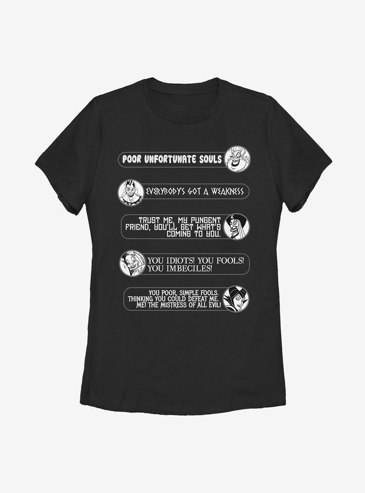 Disney Villains Quotes Womens T-Shirt