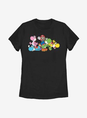 Nintendo Super Mario Group Yoshi Womens T-Shirt