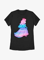 Nintendo Super Mario Watercolor Ombre Peach Womens T-Shirt