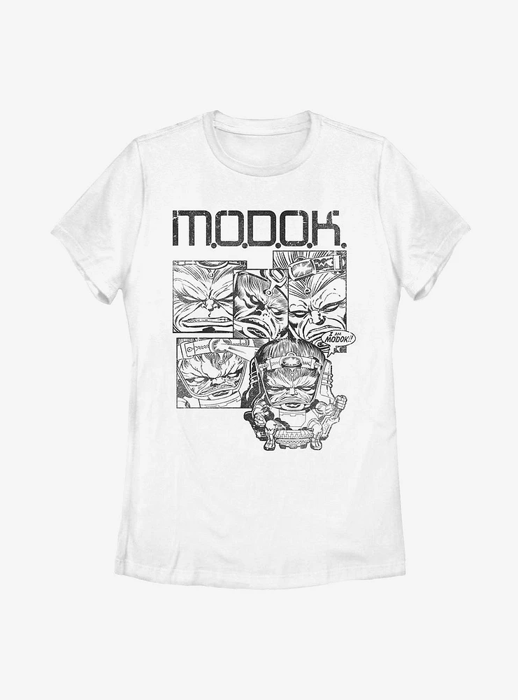 Marvel Modok Panels Distressed Womens T-Shirt