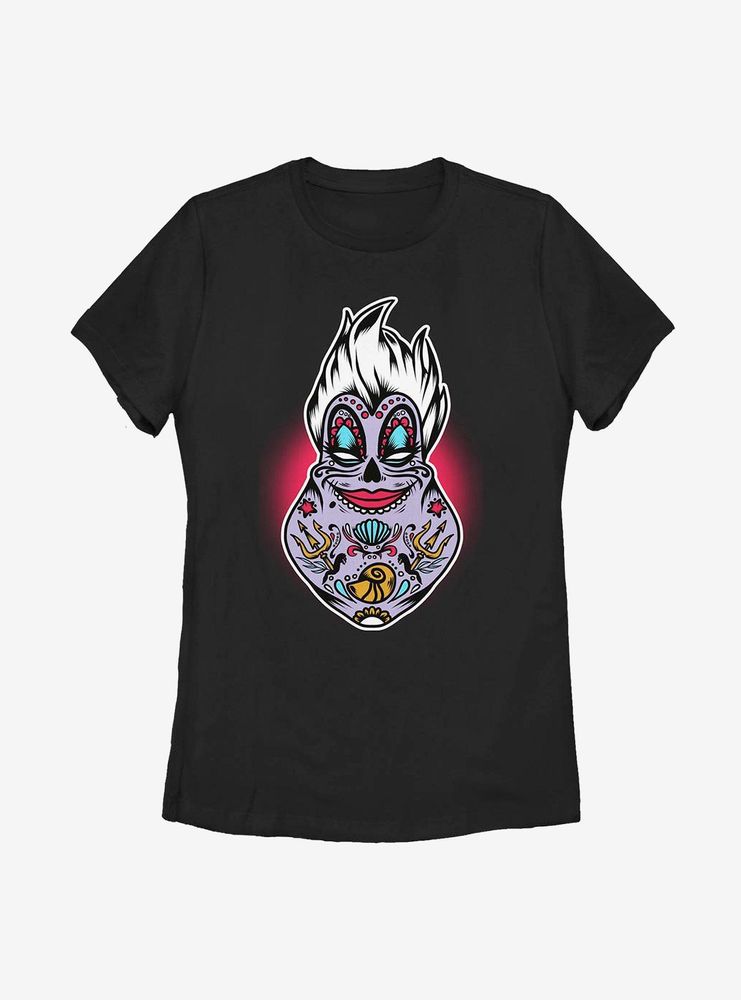 Disney The Little Mermaid Sugar Skull Ursula Womens T-Shirt